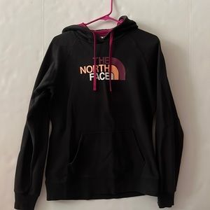 Northface black pull over hoodie large
